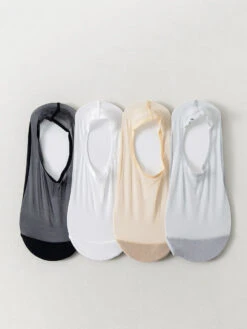 4 Pairs Women Summer Solid Cotton Boat Socks SC1015