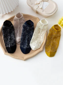 5 Pairs Women Flower Jacquard Summer Socks AA1026 -Ada Fashion 01 4d55655b 3233 4d00 9695 1964a24530e5