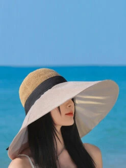 Women Summer Travel Large Brim Sunproof Spliced Hat QW1036 -Ada Fashion 01 98e2cbe7 c8f0 4225 a228 9f47470b5b06