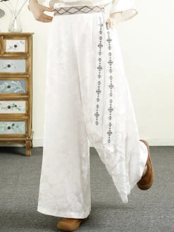 Women Summer Ethnic Jacquard Spliced Wide-leg Pants CV1009 -Ada Fashion 01 b0d25ad7 3d05 4973 bad2 ba14f653025e