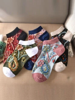 5 Pairs Women Summer Flower Jacquard Short Socks KL1039 -Ada Fashion 02 840ba8cb 425c 4d21 bc38 3b5ab66f547a
