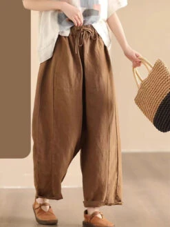 Women Summer Solid Linen Loose Harem Pants BN1006 -Ada Fashion 02 cb9873a8 aafe 4c03 8f5e ac65cbfd8f06