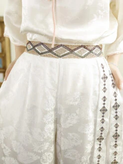 Women Summer Ethnic Jacquard Spliced Wide-leg Pants CV1009 -Ada Fashion 02 d7691ea9 253b 45c0 a32d b52b283d966a