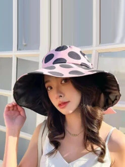 Women Summer Casual Dot Print Bowknot Sunproof Hat FG1016 -Ada Fashion 03 0e5703b7 275b 4030 addc 323bcd55b674
