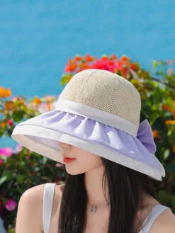 Women Summer Colorblock Large Brim Bowknot Hat WE1003 -Ada Fashion 03 698b52f8 078d 4793 8754 090223c8cf1e