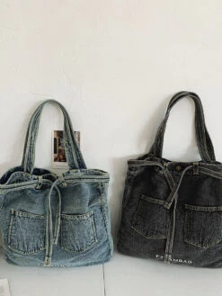 Women Vintage Solid Pocket Denim Handbag Shoulder Bag BN1033 -Ada Fashion 03 9dcc3d7b a7db 4768 a1ac 5bfe364a33c8