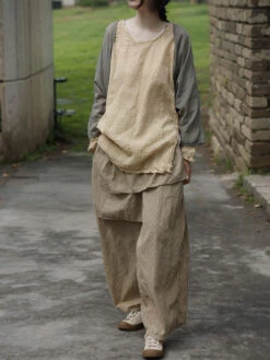 Women Spring Vintage Dot Spliced Cotton Straight-leg Pants SC1019 -Ada Fashion 03 cce89e6d 812a 4462 9925 10b837633c47