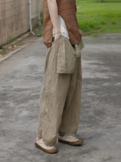 Women Spring Vintage Dot Spliced Cotton Straight-leg Pants SC1019 -Ada Fashion 04 6251a8b9 10df 4433 9bc4 19605d0254d2