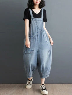 Women Summer Solid Casual Loose Denim Jumpsuits XX1050 -Ada Fashion 04 81ca90ef 502d 4a58 86d3 8c9a1e0bafe4