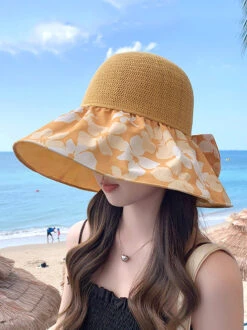 Women Summer Flower Spliced Bowknot Sunproof Hat AA1028 -Ada Fashion 04 ba10b669 1070 4f16 a3d5 182e157891f4