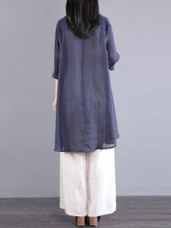 Plus Size Women Artsy Solid Button-up 100%Ramie Blouse PA1040 11 Plus Size Women Artsy Solid Button-up 100%Ramie Blouse PA1040 -Ada Fashion 04 cd629e55 2c63 46f0 8379 b65181a5beff