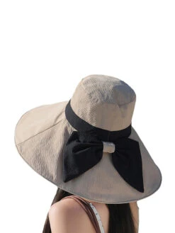 Women Summer Colorblock Sunproof Bowknot Hat QW1022 -Ada Fashion 05 10bc1963 0e96 426d a4e7 1dd485232aa4