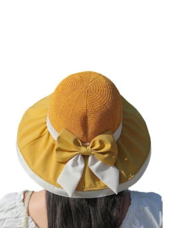 Women Summer Colorblock Large Brim Bowknot Hat WE1003 -Ada Fashion 05 81672a91 cd89 4275 9e91 fc9f929699a7