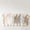 4 Pairs Women Summer Artsy Flower Jacquard Socks AS1009