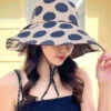 Women Summer Casual Dot Print Bowknot Sunproof Hat FG1016 -Ada Fashion 06 74cbe277 e80c 413d 8220 cfdb6860fe54