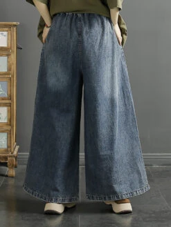 Women Summer Vintage Koi Embroidery Wide-leg Denim Pants CO1049 -Ada Fashion 06 7fe529f6 5f25 4494 8325 b8d41e77bce8