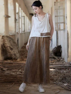 Women Vintage Summer Tie-dye Ramie Wide-leg Pants IO1009 15 Women Vintage Summer Tie-dye Ramie Wide-leg Pants IO1009 -Ada Fashion 06 95ef7085 63b5 4bdf b6ac 7db458fdfba6