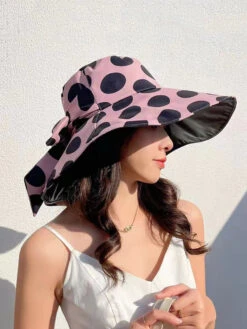 Women Summer Casual Dot Print Bowknot Sunproof Hat FG1016 -Ada Fashion 06 ab37731c b558 4c6a 947d d7c333eca908