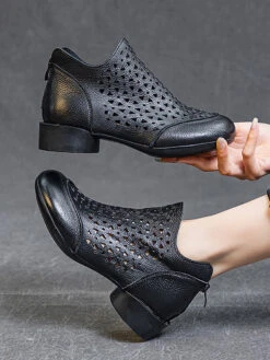 Women Summer Casual Leather Soft Cutout Boots UI1029 -Ada Fashion 06 c0fc529e 2272 4a83 a561 f829fc00dbba