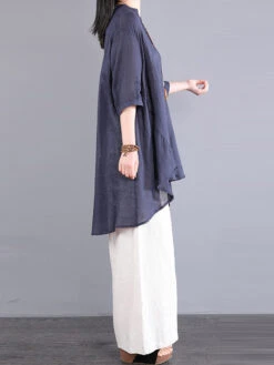 Plus Size Women Artsy Solid Button-up 100%Ramie Blouse PA1040 12 Plus Size Women Artsy Solid Button-up 100%Ramie Blouse PA1040 -Ada Fashion 07 c23c526b a0cd 4113 acb0 f6d90425af00