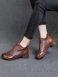 Women Summer Casual Leather Soft Cutout Boots UI1029 -Ada Fashion 07 de718892 b76b 4357 a02c c99e1de49716
