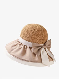 Women Summer Colorblock Large Brim Bowknot Hat WE1003 -Ada Fashion 08 204e02b2 3683 4795 8784 0fcc277c3ab6