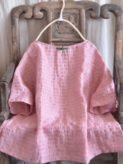 Women Artsy Solid Stripe Linen O-Neck Blouse CO1027 -Ada Fashion 08 430ddad3 a709 45a2 9187 e76be6d1436f