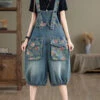 Women Summer Retro Flower Spliced Denim Jumpsuits ZZ1021 2 Women Summer Retro Flower Spliced Denim Jumpsuits ZZ1021 -Ada Fashion 08 820d088b 2703 40cf 9d67 63cf2f2a837f