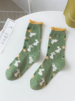 5 Pairs Women Artsy Flower Green Mid-Calf Socks IO1011 -Ada Fashion 10 4d795d9c d45f 4aeb b22c 07decb2486f2