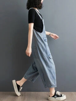 Women Summer Solid Casual Loose Denim Jumpsuits XX1050 -Ada Fashion 11 8b7a8938 7ff7 40cd a3fe fe96dcbaee02