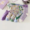 5 Pairs Women Artsy Flower Cotton Socks IO1012 -Ada Fashion 12 31c90d2c 0d51 44e0 89fa 7ca25e8577a2