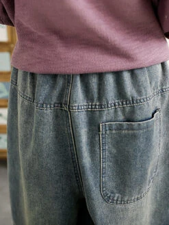 Women Summer Denim Solid Spliced Harem Pants QW1016 -Ada Fashion 13 422a4ef8 4b65 42b5 8e06 bd2870738cdd