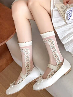 3 Pairs Women Elegant Flower Lace Spliced Thin Socks BN1032 -Ada Fashion 15 244fe683 c098 4af9 ada2 394922531ceb