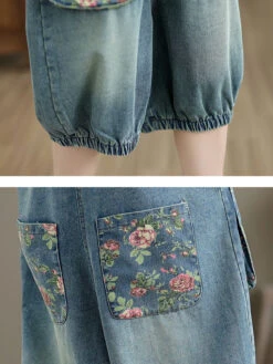 Women Summer Retro Flower Spliced Denim Jumpsuits ZZ1021 15 Women Summer Retro Flower Spliced Denim Jumpsuits ZZ1021 -Ada Fashion 15 dad6dd3c eb80 422b ab1c a950ff8d7561