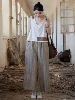 Women Vintage Summer Tie-dye Ramie Wide-leg Pants IO1009 17 Women Vintage Summer Tie-dye Ramie Wide-leg Pants IO1009 -Ada Fashion 17 611dee1a 5ab5 4a7e a11a 1d9d55be2ef0