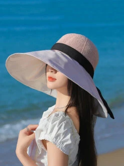 Women Summer Travel Large Brim Sunproof Spliced Hat QW1036 -Ada Fashion 17 ddae22ac 1cf4 410d b8bf 3f4589366e44