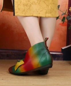 Soft Flats Women Bow Ankle Boots -Ada Fashion 2023 New Soft Flats Colorful Ethnic Style Women Bow Ankle Boots Ada Fashion 173758142