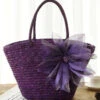 2024 Fashion Purple Flower Grass Woven Handbag HJ1009