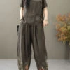 Women Summer Vintage Spliced Worn Shirt+Pants PA1021 -Ada Fashion 20240409 161909 114