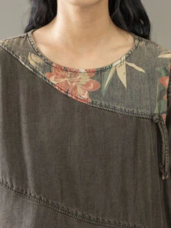 Women Summer Vintage Spliced Worn Shirt+Pants PA1021 -Ada Fashion 20240409 161909 125