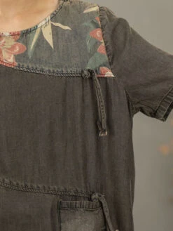 Women Summer Vintage Spliced Worn Shirt+Pants PA1021 -Ada Fashion 20240409 161909 126