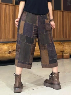 Women Summer Retro Spliced Linen Calf-length Pants TY1039 -Ada Fashion 20240430 144443 068