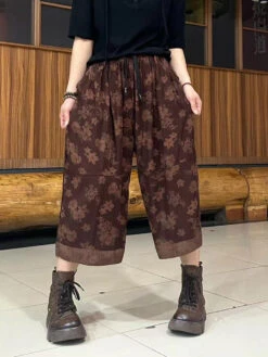 Women Summer Retro Spliced Linen Calf-length Pants TY1039 -Ada Fashion 20240430 144443 078