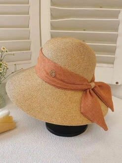 Women Summer Straw Colorblock Sunproof Travel Hat AH414 -Ada Fashion 20240508 144218 106