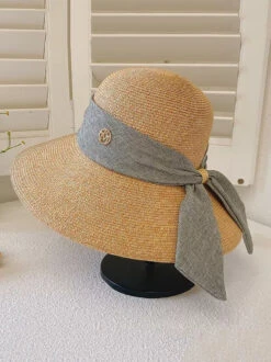 Women Summer Straw Colorblock Sunproof Travel Hat AH414 -Ada Fashion 20240508 144218 107
