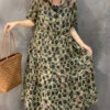 Women Summer Vintage Floral Spliced Ramie Dress FG1014 1 Women Summer Vintage Floral Spliced Ramie Dress FG1014 -Ada Fashion 20240511 153914 089