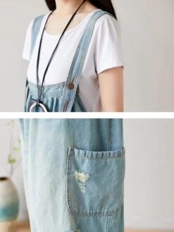 Women SummerRetro Frayed Washed Denim Jumpsuits FG1034 21 Women SummerRetro Frayed Washed Denim Jumpsuits FG1034 -Ada Fashion 20240513 104541 044