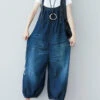 Women SummerRetro Frayed Washed Denim Jumpsuits FG1034