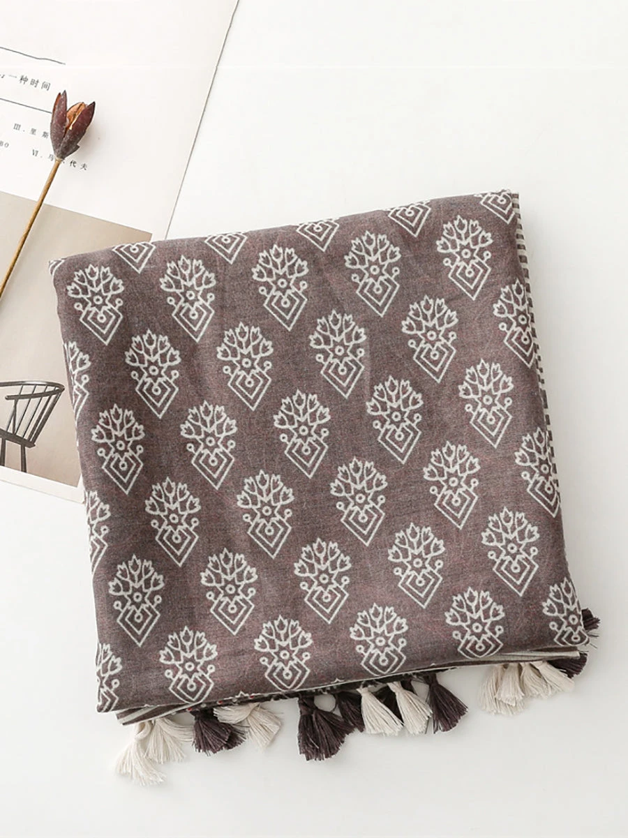 Women Summer Ethnic Spliced Tassel Shawl Scarf FG1023 6 Women Summer Ethnic Spliced Tassel Shawl Scarf FG1023 - Image 4