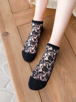 5 Pairs Women Flower Jacquard Summer Socks AA1026 -Ada Fashion 20 ba7d30e0 1d26 497f b3f8 c2a82045c895